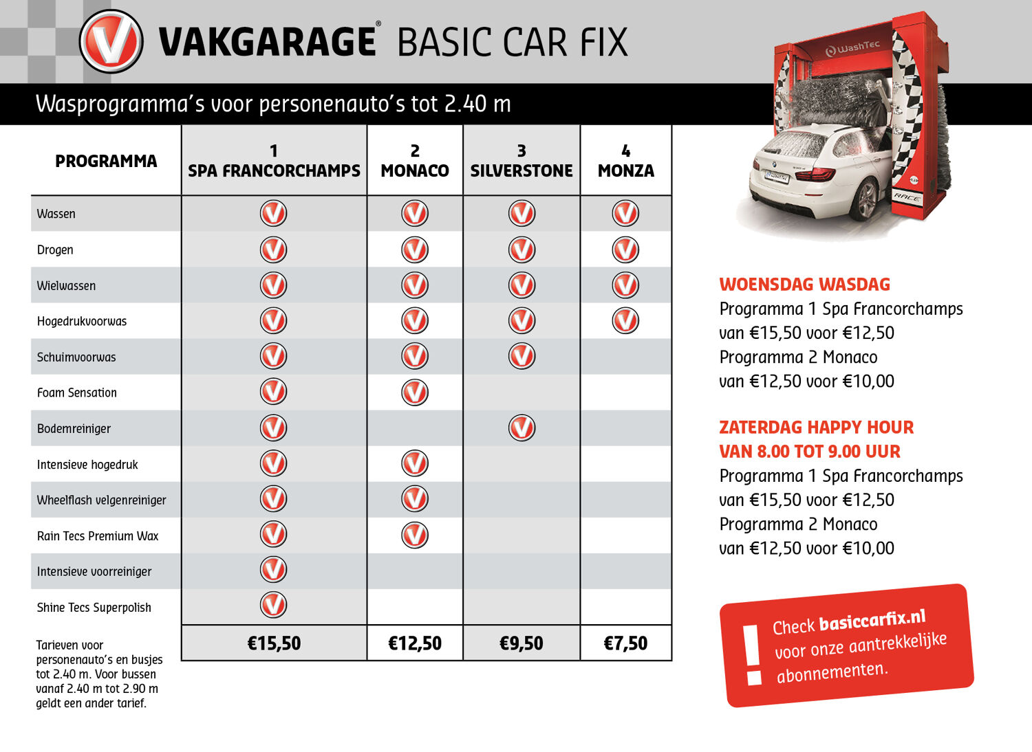 VG Basic Car Fix_Tariefkaart 2024