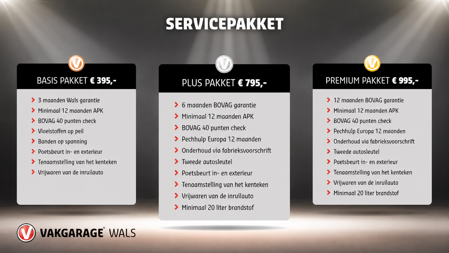 VG Wals servicepakket 2026