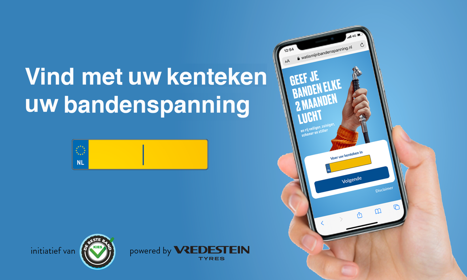 Vind met uw kenteken uw bandenspanning